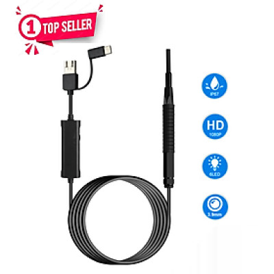 ROGTZ - Camera Nội Soi Tai Mũi Họng AN103 Hình Ảnh HD Sắc Nét Tích Hợp Đèn LED Tiện Ích 3 Trong 1 USB Micro USB TypeC Kết Nối Dễ Dàng Android Window Bộ Đầu Lấy Ráy Tai Sức Khỏe Tai Mũi Họng Tại Nhà Trẻ Em  Phụ Huynh - Hàng Chính Hãng