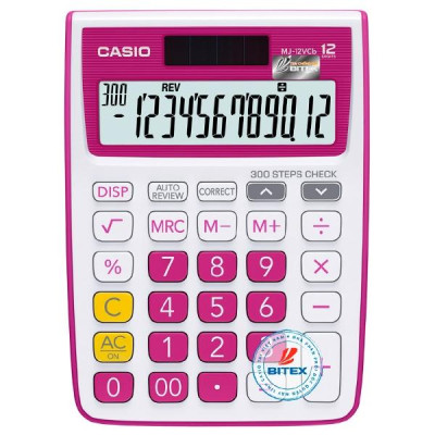 Máy Tính Văn Phòng Casio MJ 12VCB-RD - Kèm Quà Chất