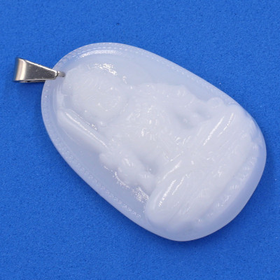 Mặt dây chuyền Bất động minh vương trắng 5cm