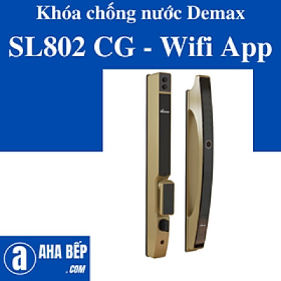 Khóa cửa chống nước Demax SL802 CG - Wifi App. Hàng Chính Hãng