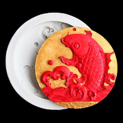 Khuôn silicon làm bánh, rau câu, khuôn trung thu, ép xôi cá chép vượt vũ môn - Loại 7 cm - Mã số 1005