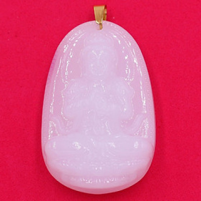 Mặt phật Như Lai Đại Nhật thạch anh trắng 3.6cm - phật bản mệnh tuổi Mùi, Thân - Mặt size nhỏ