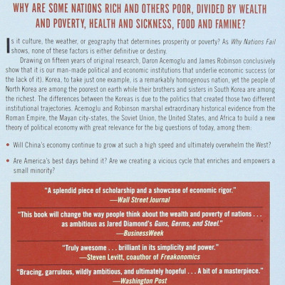 Why Nations Fail: The Origins of Power, Prosperity, and Poverty
