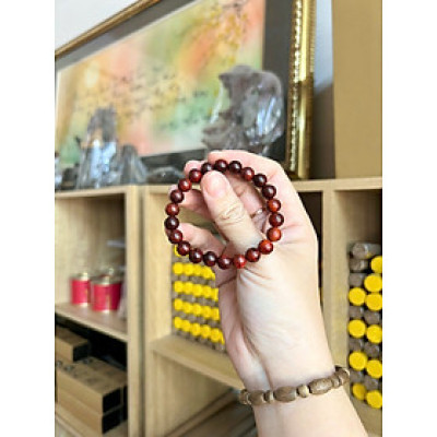 Vòng gỗ Tử Đàn Ấn 8li phong thuỷ linh khí lớn sức khoẻ bình an may mắn 