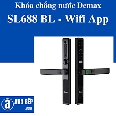 Khóa cửa chống nước Demax SL688 BL - Wifi App. Hàng Chính Hãng