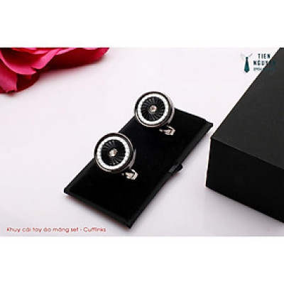Khuy Cài tay áo Măng Set cao cấp đính đá - cufflinks , tặng kèm hộp