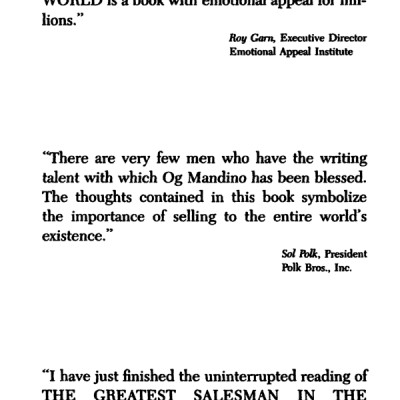 The Greatest Salesman in the World