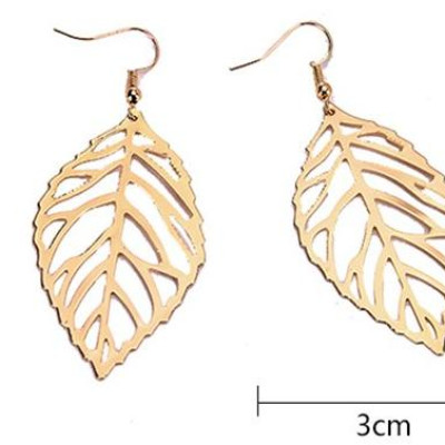 Đôi Khuyên Bông Tai Hợp Kim Hình Chiếc Lá - Phụ Kiện Thời Trang