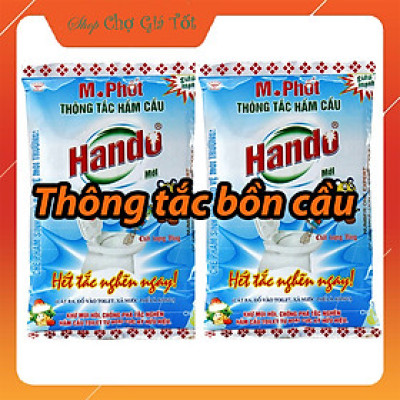 Combo 2 gói bột thông tắc bồn cầu bể phốt Hando 300Gr 