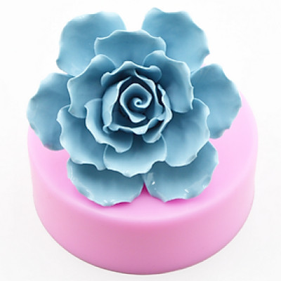Khuôn silicon làm bánh, rau câu hoa hồng cánh xoăn – Mã số 1088