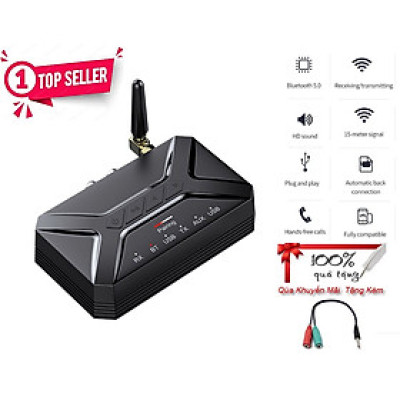 Hàng Chính Hãng - Bộ Thu Phát Âm Thanh T-R22-JA Bluetooth 5.0 Phạm Vi Kết Nối 15m Chế Độ Chuyển Đổi Linh Hoạt RX TX Tương Thích Rộng Rãi RCA, AUX, USB Điện Thoại Máy Tính Bảng TV PC Đầu Đĩa Chip Âm Thanh Cao Cấp Hỗ Trợ Đàm Thoại Rảnh Tay - ROGTZ