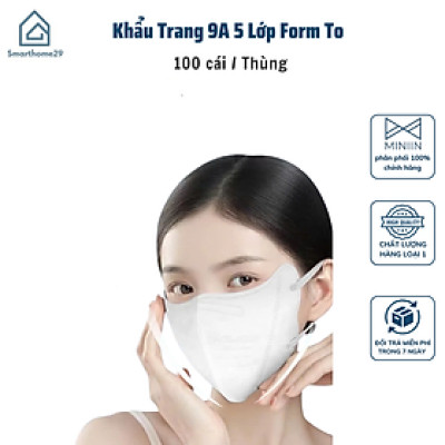 [Set 100 chiếc] Khẩu Trang 9A 5 Lớp Chống Nắng, Che Kín Mặt, Bảo Vệ Tia UV - HÀNG CHÍNH HÃNG MINIIN