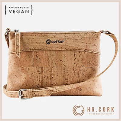 Túi Đeo Chéo Nữ Cao Cấp - CROSSBODY PURSE - HGcork Corkor CK158 - Vật liệu da cork thực vật thuần chay - Sản phẩm Handmade, Sản xuất tại Bồ Đào Nha