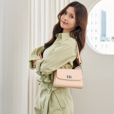 Túi Yuumy ( Thời trang nữ khoá xoay kim loại sang trọng size 21 - Túi đeo chéo da Seasand YN301 )