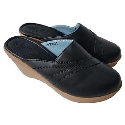 Dép Đế Xuồng Nữ BIGBEN Da Bò Thật Cao 7 Phân DX57