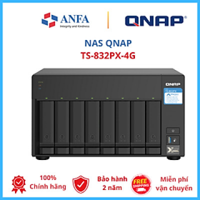 Thiết bị lưu trữ Nas QNAP, Model: TS-832PX-4G - Hàng chính hãng