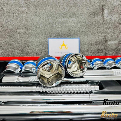 Bộ tuýp khẩu hãng 24 chi tiết hệ 1/2 inch phân phối Kirito chuyên để sửa xe máy, ô tô, máy móc