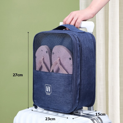 Túi Đựng Giày Dép Du Lịch 3 Ngăn Chất Liệu Chống Thấm Nước, Túi Để Giày Thể Thao Đa Năng Có Móc Gài Tay Kéo Vali Tiện Lợi - Hàng chính hãng