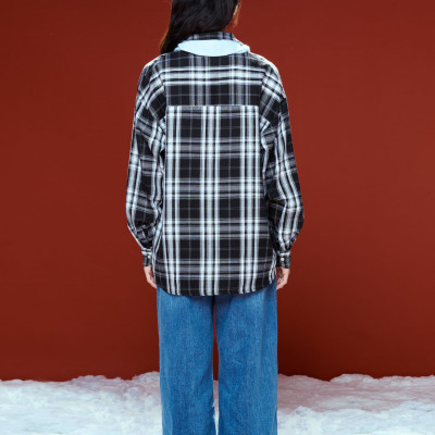 DOTTIE - Sơ mi tay dài kẻ ô - T1026