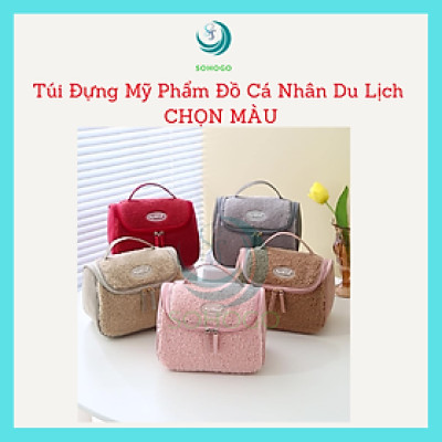 [VIDEO]- Túi đựng mỹ phẩm, đồ trang điểm phong cách Hàn Quốc lông cừu mềm mịn- CHỌN MẪU-Túi đựng đồ cá nhân, du lịch Travel - MẪU MỚI