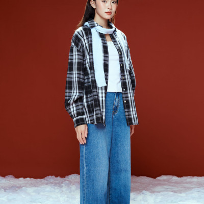 DOTTIE - Sơ mi tay dài kẻ ô - T1026