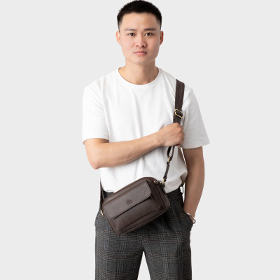 Túi Lata ( Thời trang nam dáng ngang - Túi đeo chéo da TN26 )