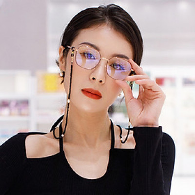 Phụ kiện kính chuỗi đeo mặt nạ đeo khẩu trang dây chuyền đeo kính râm kính cận cườm đen nổi bật