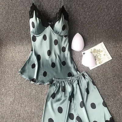 Đồ bộ ngủ hai dây chấm bi