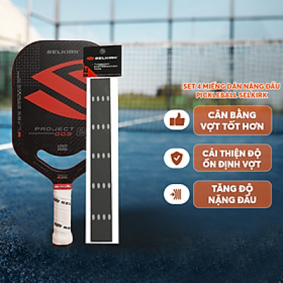 Set 4 Miếng Dán Nặng Đầu Pickleball Selkirk Cao Cấp -  Tiện Lợi - 4 miếng 2.8 gam - Cải Thiện Sự Ổn Định - Độ Bền Cao