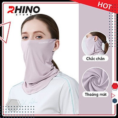 Khẩu trang băng lụa chống nắng cao cấp Rhino S202, khẩu trang nam nữ, chống tia UV, chống bụi, UPF50+, Hàng chính hãng