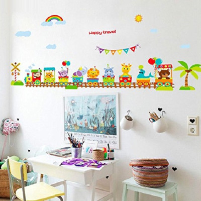 Combo Decal dán tường Đoàn Tàu Thú Tiếng Anh-SS18