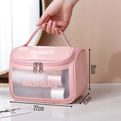 Túi đựng mỹ phẩm thế hệ mới , dạng hộp , có nắp khóa đựng mỹ phẩm / du lịch ,dạo phố , đi biển tiện lợi , thiết kế sang trọng chống thấm nước