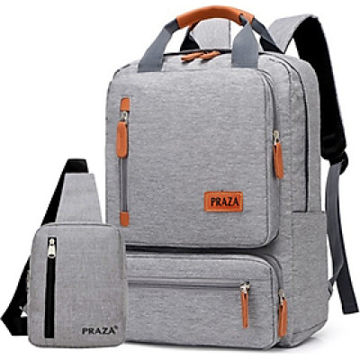 Balo Laptop Cao Cấp Có Nhiều Ngăn (BLTK182) Tặng Túi Đeo Chéo Tiện Dụng PRAZA - DC095