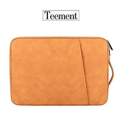 Túi Chống Sốc Laptop Teement TM01 2 Ngăn Có Quai Xách Đứng, Vân Da Mịn Chất Liệu Da Chống Thấm Nước Bảo Vệ Cho Macbook, Laptop, 13 Inch, 14 Inch, 15 Inch, 15.6 Inch- Hàng Chính Hãng 