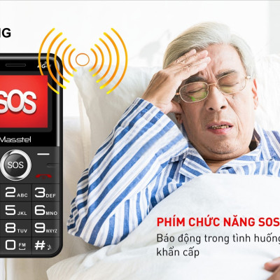 Điện thoại Masstel Fami 8 4G(LTE) Gọi HD call , Bàn phím chữ số lớn,Loa to - Hàng chính hãng