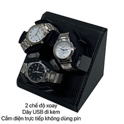 ￼Hộp Xoay Đồng Hồ Cơ Dành Cho 3 Chiếc Chất Liệu Da