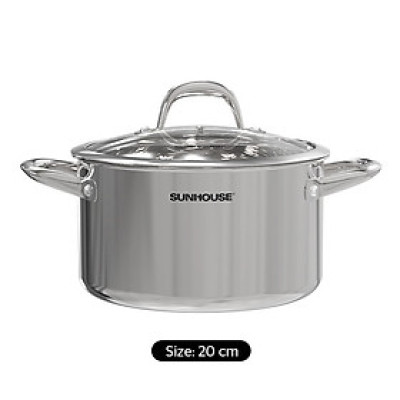 NỒI INOX 304 ĐÁY LIỀN SUNHOUSE SHG706-20 - Hàng Chính Hãng