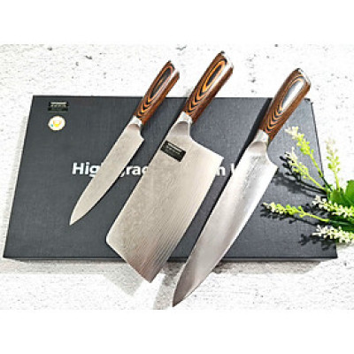 BỘ 3  DAO NHẬT - DAO BẾP SASHIMI, USUBA MÃ DT2