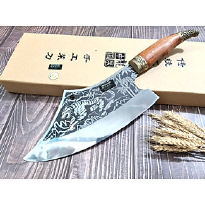 DAO BẾP - DAO THÁI CHẶT HOA VĂN HỔ MÃ A4 DT150 NT topcomshop vn