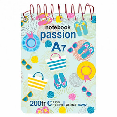 Sổ lò xo KLONG đơn ngang - dọc 200tr A7 70/76 offset bìa cứng; MS: 935