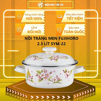 Nồi tráng men FUJIHORO 20cm, 2.3L ( Hoa văn Sakura ) SYM-22, Sử dụng bếp từ