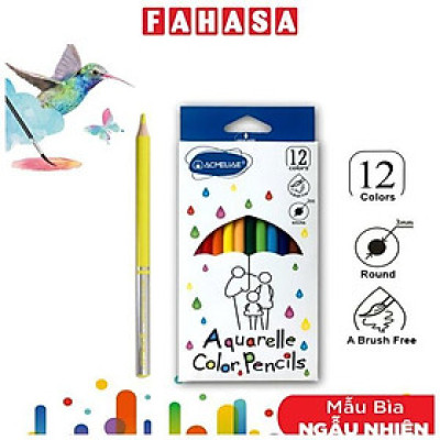 Hộp 12 Bút Chì Màu Nước Kèm Cọ - Acmeliae 9401-12 (Màu Bao Bì Giao Ngẫu Nhiên)