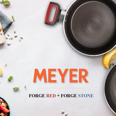 Nồi Chống Dính Forge Red Có Nắp Meyer 20cm - Thương Hiệu Mỹ, SX Thái Lan | Meyer Forge Red Saucepot 20cm