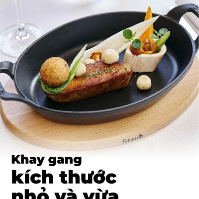 Staub - Khay oval màu đen - 37cm (B)