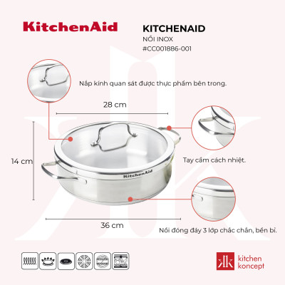 Nồi inox KitchenAid - 26cm