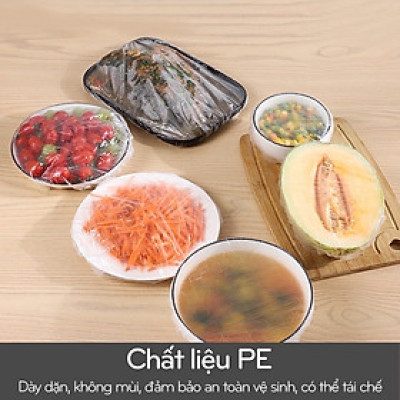 Set 2 túi (200cái ) màng bọc thực phẩm bo chun co giãn thông minh , giúp bảo quản thực phẩm tránh nhiễm khuẩn , bụi bẩn , phù hợp với mọi hình dạng kích thước  ,giúp thực phẩm luôn tươi ngon như mới  , tiết kiệm an toàn và  tiện lợi