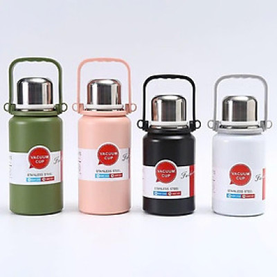 Bình Giữ Nhiệt Cup Inox 316 Nắp Kèm Cốc Có Tấm Lọc Trà, Tay Cầm Tiện Lợi - giao mầu ngẫu nhiên