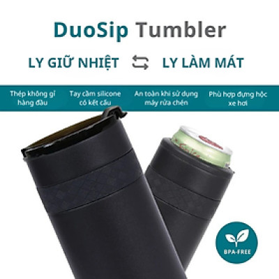 [Elemental chính hãng - Thương hiệu Mỹ] Ly Elemental DuoSip 350ml một trong hai vừa giữ nhiệt và làm mát bia, inox 304, an toàn sức khỏe