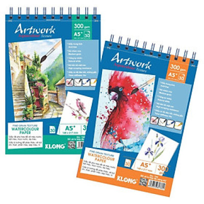 Sổ vẽ màu nước KLONG Artwork A5 - 300GSM - 30 tờ; MS: 780