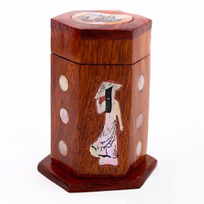 Lọ Tăm Khảm Trai Gỗ Tự Nhiên TOKDODO